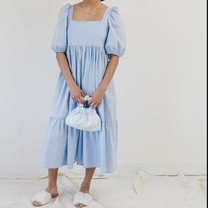 A Bronze Age Serenity Puff Sleeve Dress